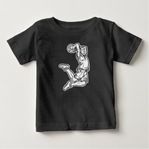T-shirt Pour Bébé Joueur de basket-ball faisant Slam Dunk Light Desi