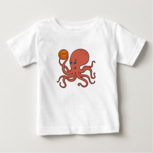 T-shirt Pour Bébé Joueur de basket-ball Octopus