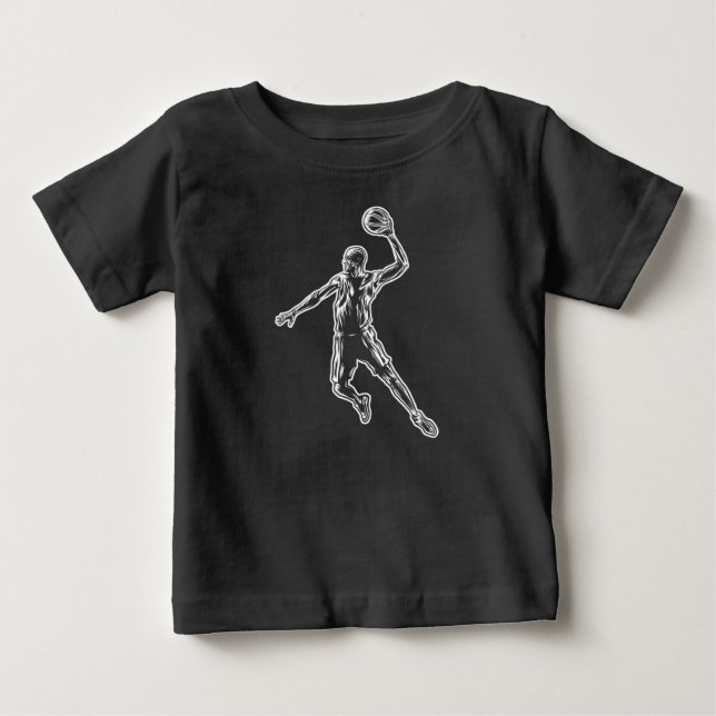 T-shirt Pour Bébé Joueur de basket-ball Slam Dunk Light Design (Devant)