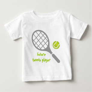 T-shirt Pour Bébé Joueur de tennis, raquette de tennis et balle