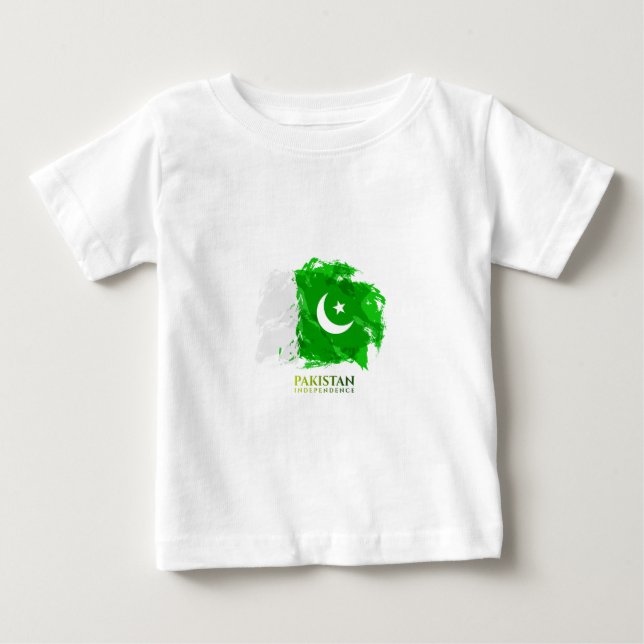 T-shirt Pour Bébé Jour de l'indépendance du Drapeau du Pakistan (Devant)