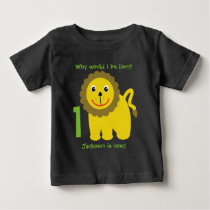 T-shirt Pour Bébé Jour de premier anniversaire du mignon lion