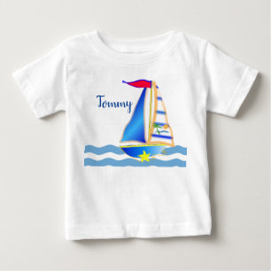T-shirt Pour Bébé Jour de voile ensoleillé Personnalisé