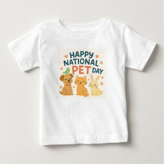 T-shirt Pour Bébé Journée nationale des animaux de compagnie