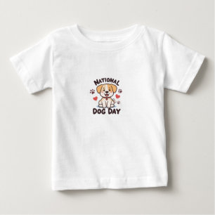 T-shirt Pour Bébé Journée Nationale du Chien - Cute Kawaii Cartoon D