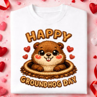 Joyeuse Fête de la Marmotte Broderie Mignonne de M