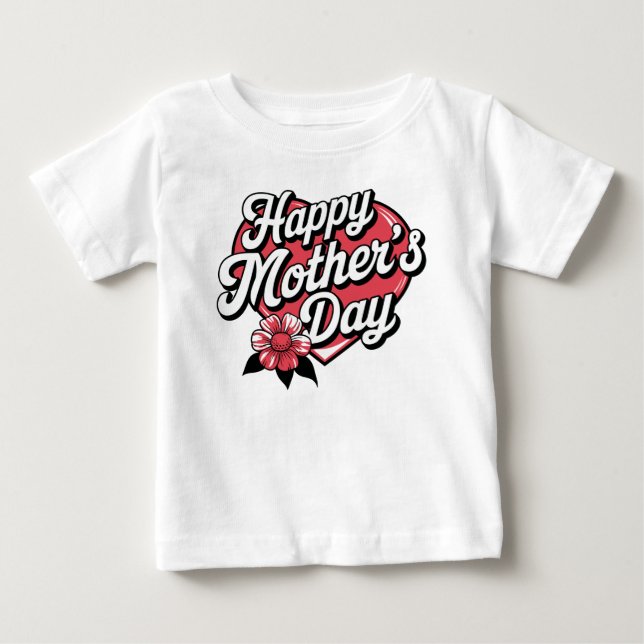 T-shirt Pour Bébé Joyeuse Fête des Mères (Devant)