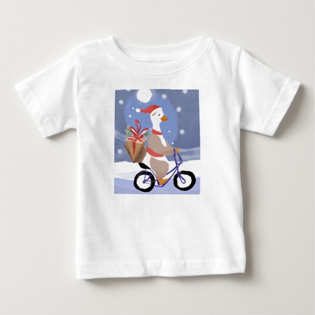 T-shirt Pour Bébé Joyeuse oie de Noël (Devant)