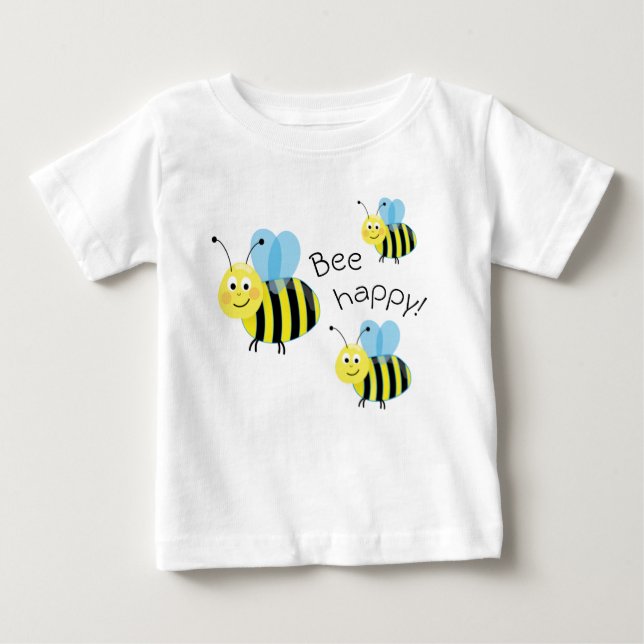 T-shirt Pour Bébé Joyeuses abeilles volantes mignonnes abeilles joye (Devant)
