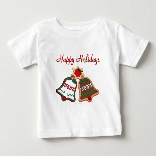 T-shirt Pour Bébé Joyeuses fêtes Noël Cookie Bells (Devant)
