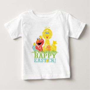 T-shirt Pour Bébé Joyeuses Pâques d'Elmo et Big Bird