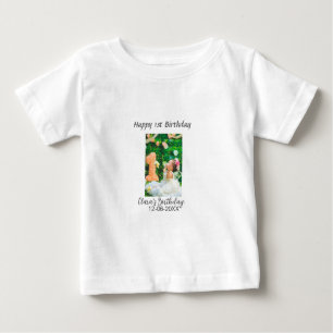 T-shirt Pour Bébé Joyeux 1er anniversaire photo simple élégant coute