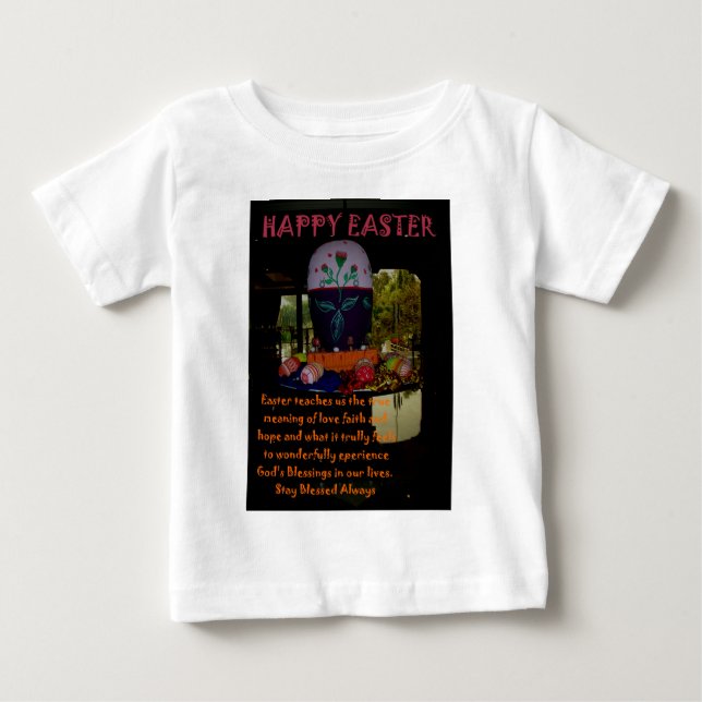 T-shirt Pour Bébé Joyeux Amour de Pâques Foi et souhaits d'espoir (Devant)