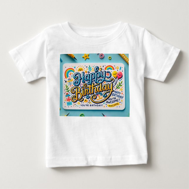 T-shirt Pour Bébé Joyeux anniversaire (Devant)