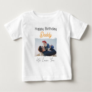 T-SHIRT POUR BÉBÉ JOYEUX ANNIVERSAIRE DADDY VÊTEMENTS BÉBÉ PHOTO PER