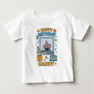 T-SHIRT POUR BÉBÉ JOYEUX ANNIVERSAIRE DADDY VÊTEMENTS BÉBÉ PHOTO PER
