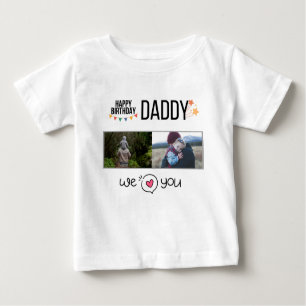 T-SHIRT POUR BÉBÉ JOYEUX ANNIVERSAIRE DADDY VÊTEMENTS BÉBÉ PHOTO PER