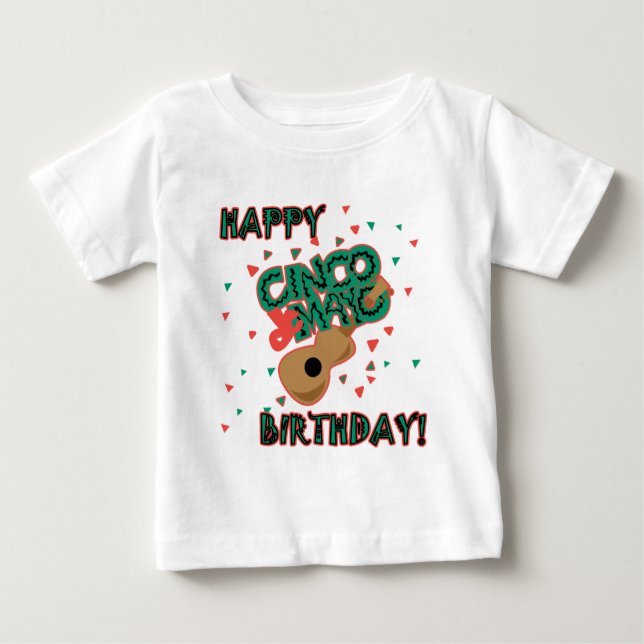 T-shirt Pour Bébé Joyeux anniversaire de Cinco De Mayo ! (Devant)