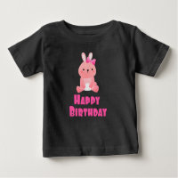 Joyeux anniversaire de lapin rose