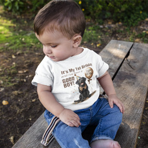 T-shirt Pour Bébé Joyeux Anniversaire Labradoodle Noir Personnalisé