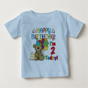 T-shirt Pour Bébé Joyeux anniversaire Teddy Bear 2e anniversaire