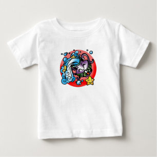 T-shirt Pour Bébé Joyeux Aquarius Purple Cartoon Vase eau de déverse