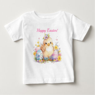 T-shirt Pour Bébé Joyeux Bébé mignon de Pâques poussin