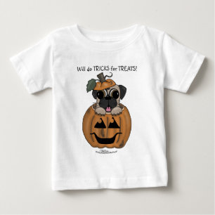 T-shirt Pour Bébé Joyeux Carlin d'Halloween dans Jack O'Lantern
