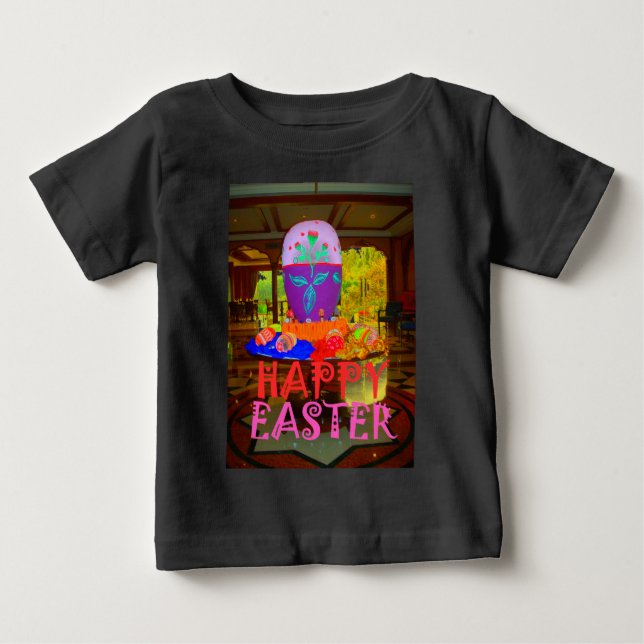T-shirt Pour Bébé Joyeux Centre d'Oeufs de Pâques pour le printemps (Devant)