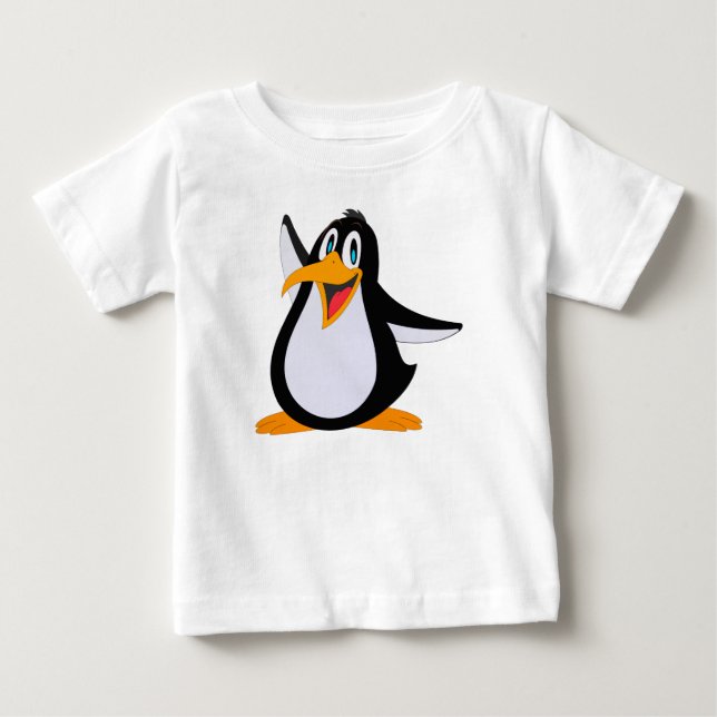 T-shirt Pour Bébé Joyeux dessin de pingouin (Devant)