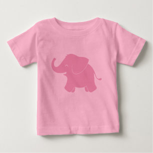 T-shirt Pour Bébé Joyeux Eléphant rose mou