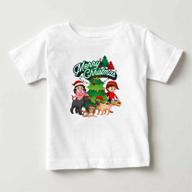 T-shirt Pour Bébé Joyeux Noël (Devant)