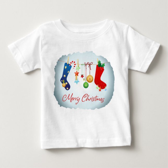 T-shirt Pour Bébé Joyeux Noël (Devant)
