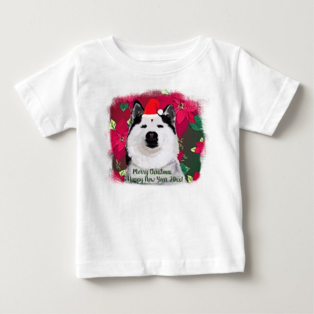 T-shirt Pour Bébé Joyeux Noël, Bonne année (Devant)