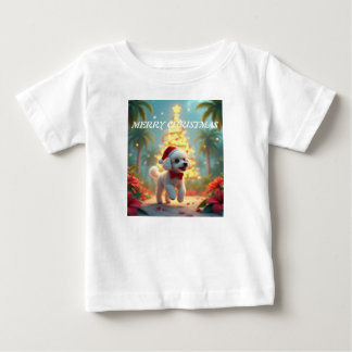 T-shirt Pour Bébé Joyeux Noël chiot