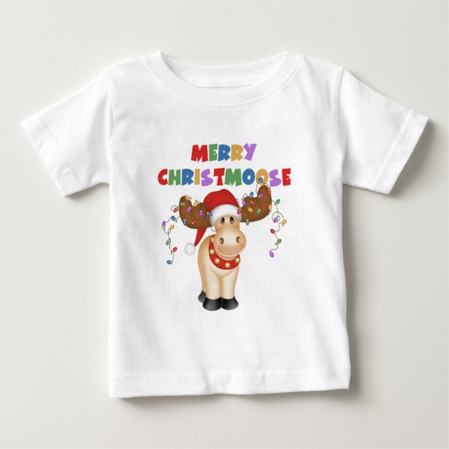 T-shirt Pour Bébé Joyeux Noël Christmoose (Devant)