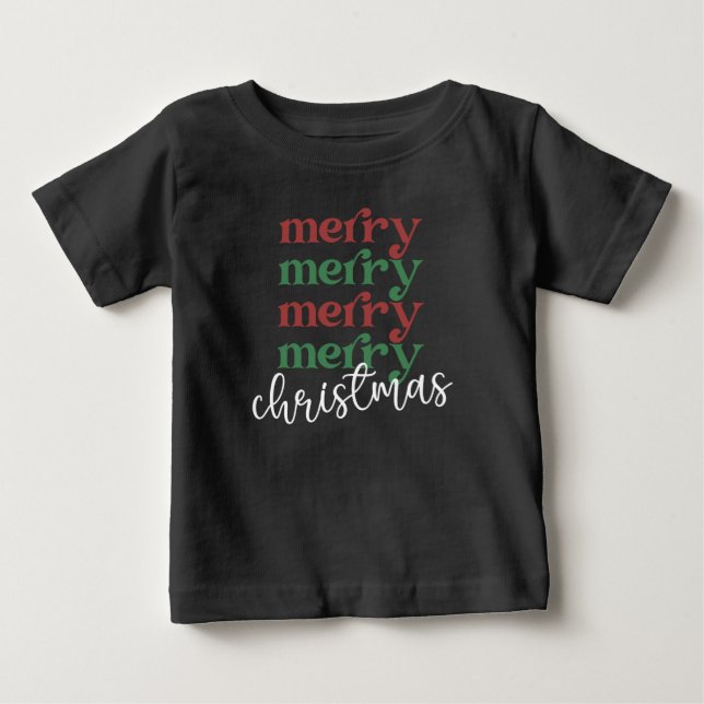 T-shirt Pour Bébé Joyeux Noël Famille Noël Fête Cadeaux (Devant)