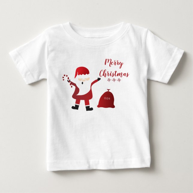 T-shirt Pour Bébé Joyeux Noël Ho Ho Ho Santa Claus (Devant)