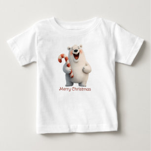 T-shirt Pour Bébé Joyeux Noël mignon Ours Polaire Design