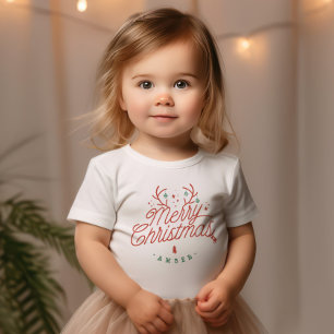 T-shirt Pour Bébé Joyeux Noël Nom de famille Reindeer Holiday