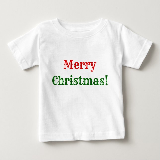 T-shirt Pour Bébé "Joyeux Noël simple, simple, rouge et vert ! " (Devant)