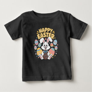 T-shirt Pour Bébé Joyeux Pâques 2025 Oeufs Lapin mignon lapin lapin