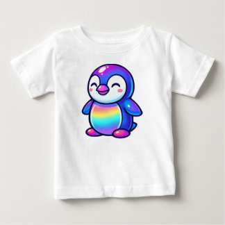 T-shirt Pour Bébé Joyeux pingouin arc-en-ciel