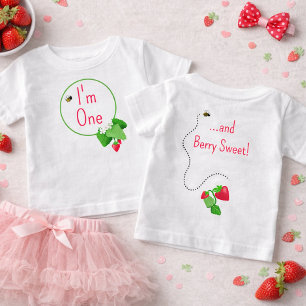 T-shirt Pour Bébé Joyeux premier anniversaire « J'ai un an » sucré a