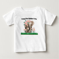 joyeux premier jour de mère mignon éléphant