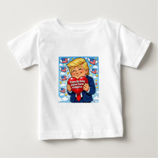 T-shirt Pour Bébé Joyeux Quatre Juillet Trump aime les États-Unis
