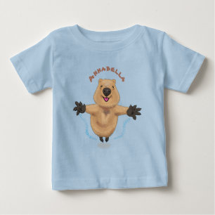 T-shirt Pour Bébé Joyeux sauter quokka dessin animé