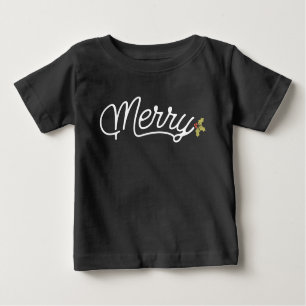 T-shirt Pour Bébé Joyeux script typographie minimaliste Noël