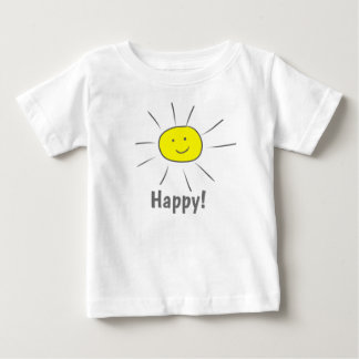T-shirt Pour Bébé Joyeux soleil jaune avec visage souriant 