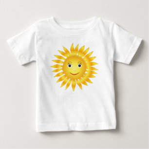 T-shirt Pour Bébé Joyeux soleil souriant Emoji Jaune mignon soleil